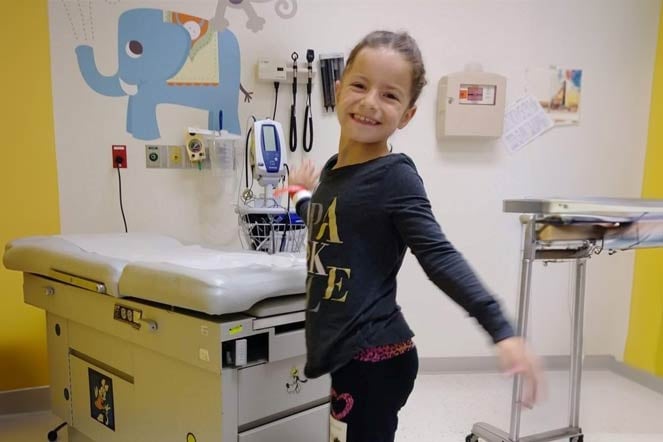 burn patient Nevaeh in clinic