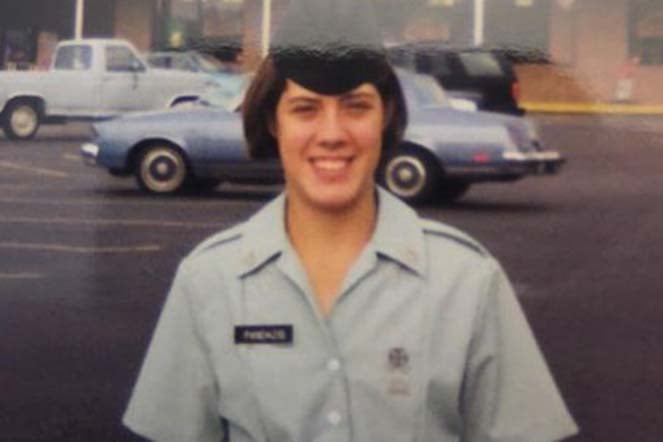 Peggy wearing uniform when she was young