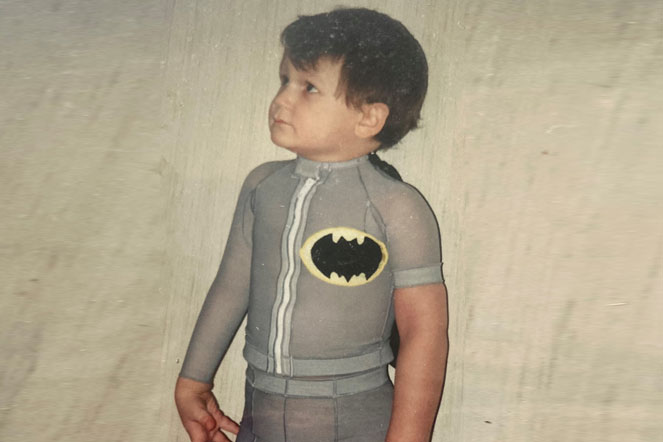 Peter wearing body compression garment