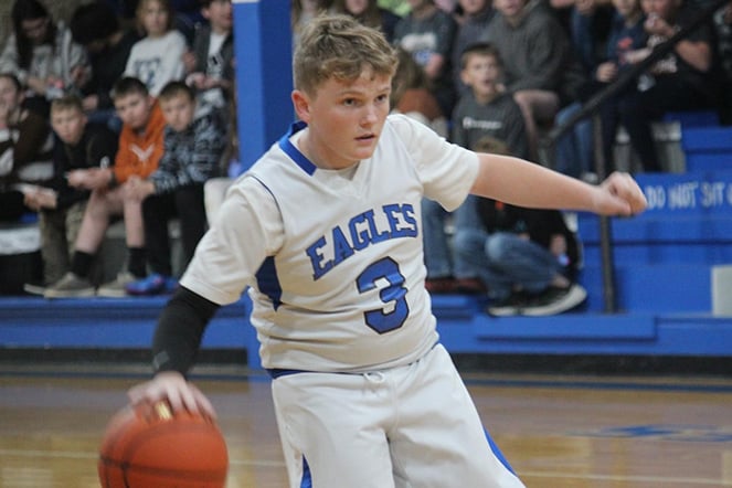 a teenager playing basketball