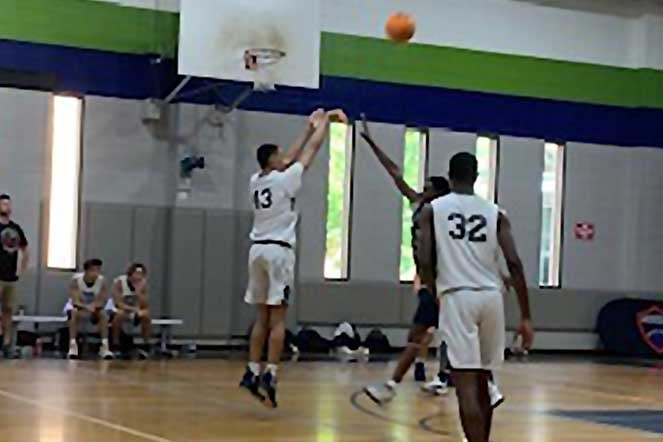 Shane playing basketball