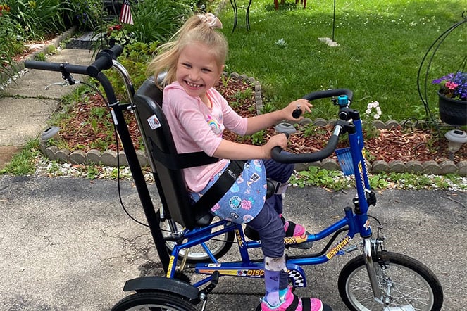 starlit outside on adaptive bike