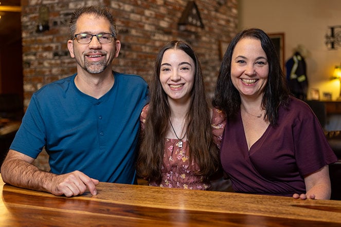 Tessa with parents