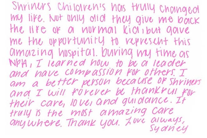 hand written thank you note