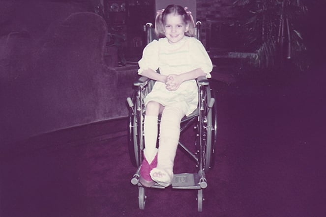 Vintage photo of a female patient in a wheelchair