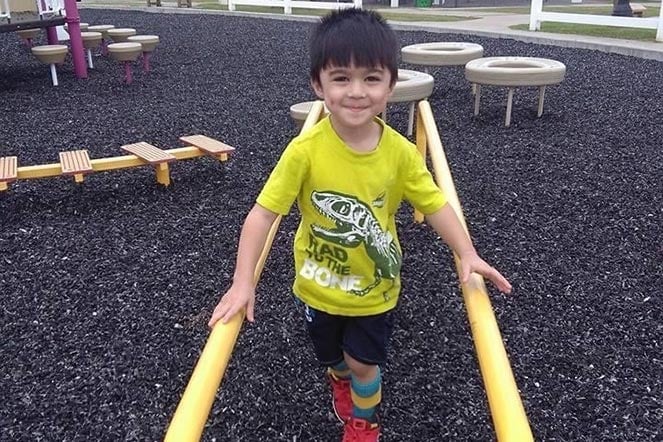 Weston playing at playground