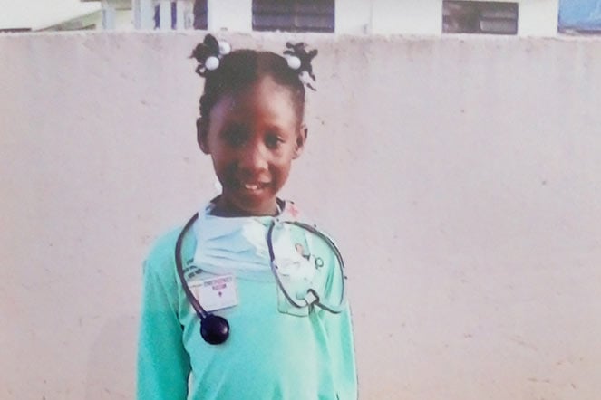 young D'Anayli dressed as doctor