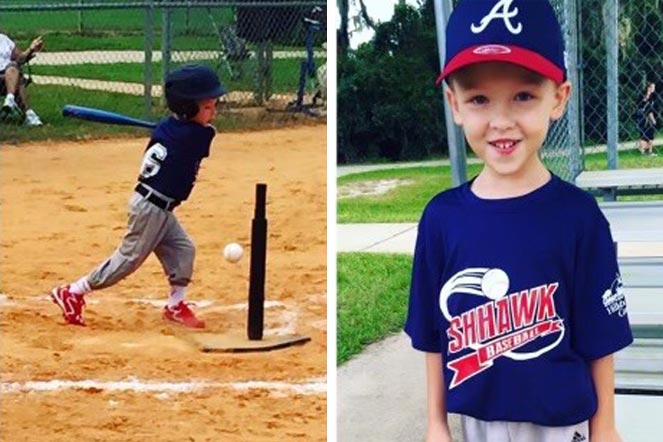 zavi playing t-ball, zavi in uniform
