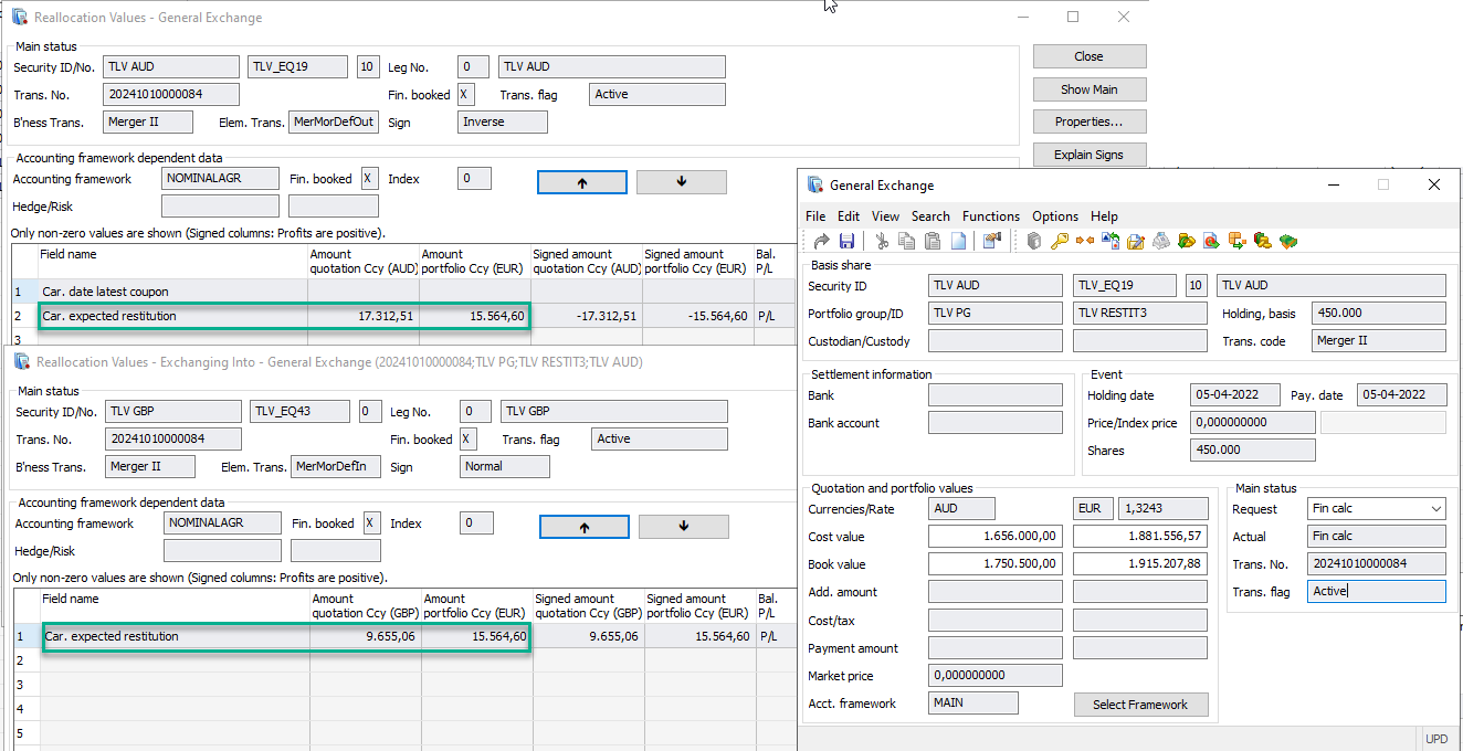General Exchange-Reallocation values -Nominal framework