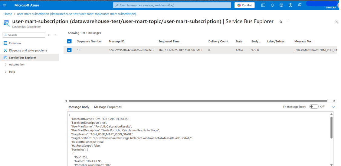 View Messages on Queue or Topic in Azure
