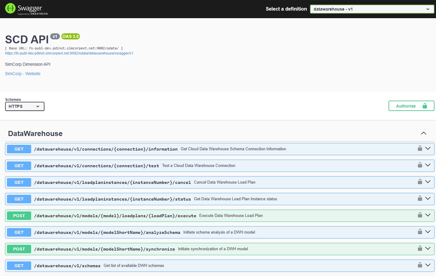 Endpoints can be viewed in Swagger