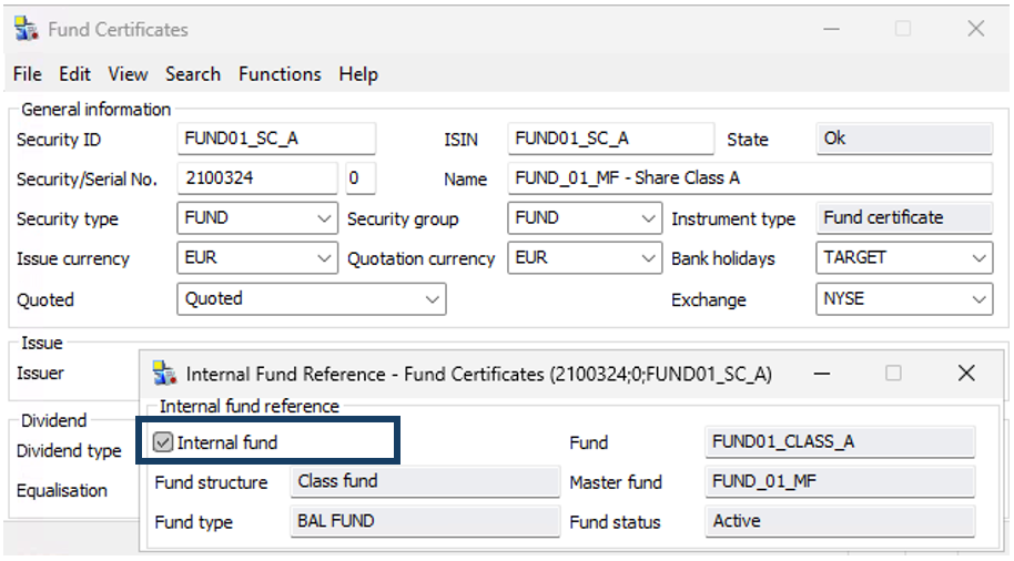Internal Fund Reference