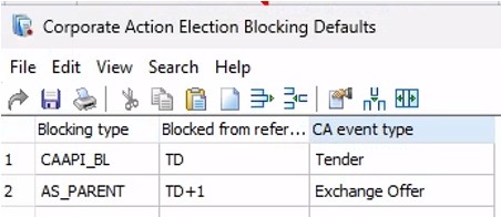 CA New CA Blocking Defaults window