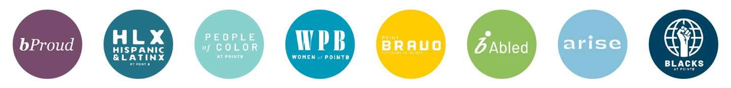 Point B's BRG logos