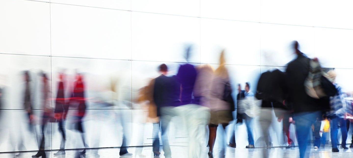 Abstract crowd walking