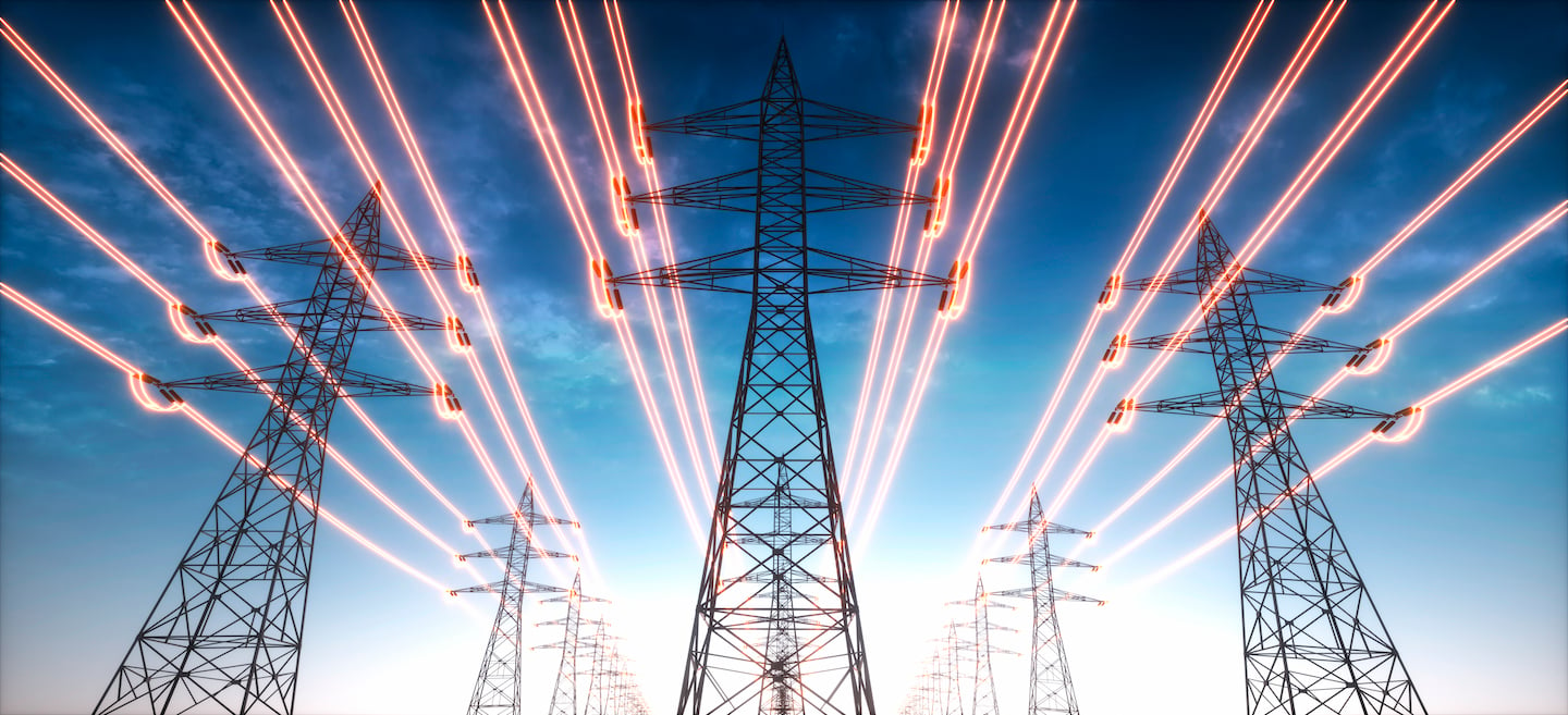 Electricity Running Through Transmission Towers