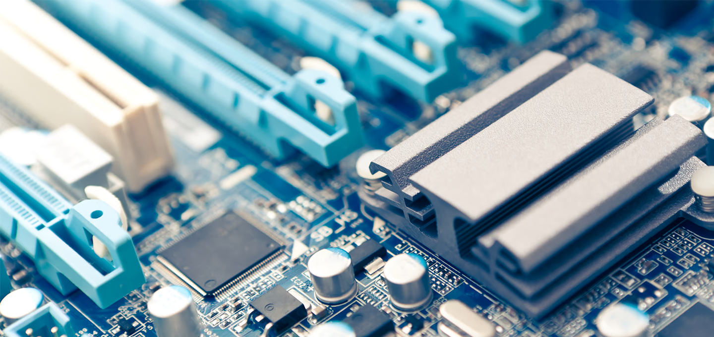 up close shot of circuit board