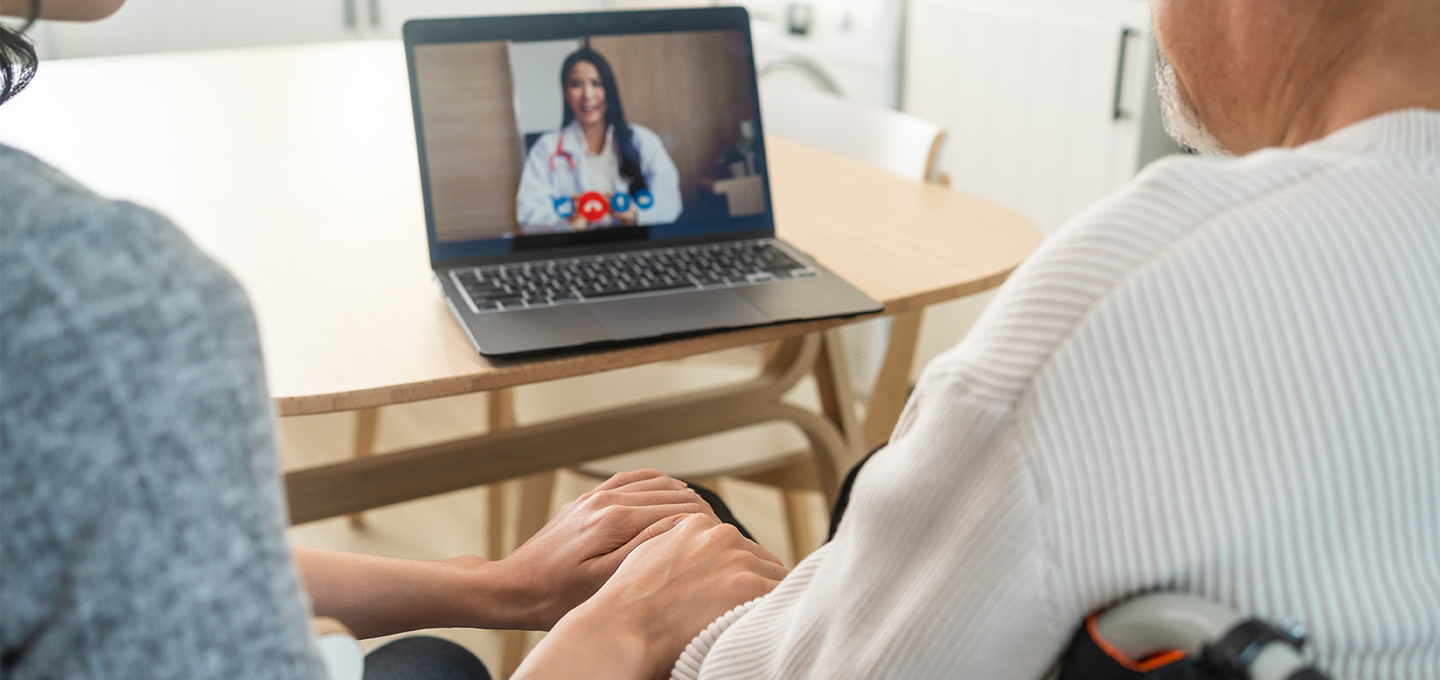patient receiving information from doctor virtually
