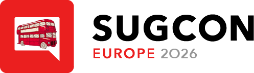 SUGCON Europe 2026 logo red double-decker bus