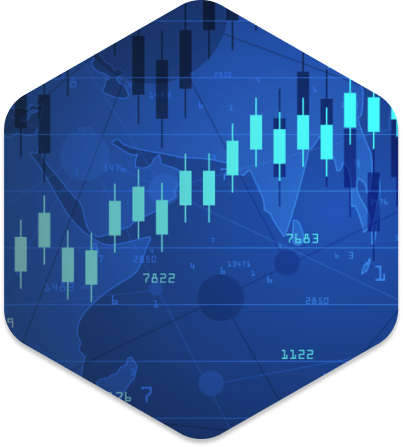 Blue coloured financial graph