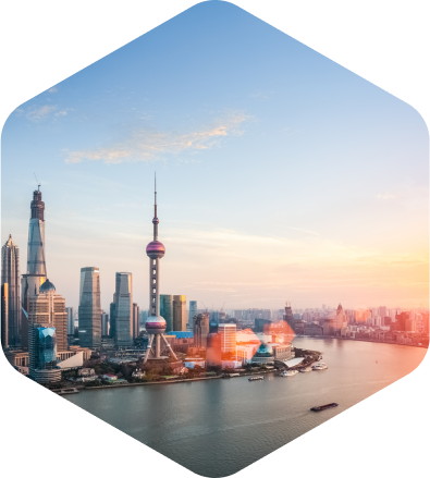 Sunset over the Shanghai bund