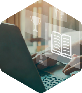 A person who is taking a virtual course