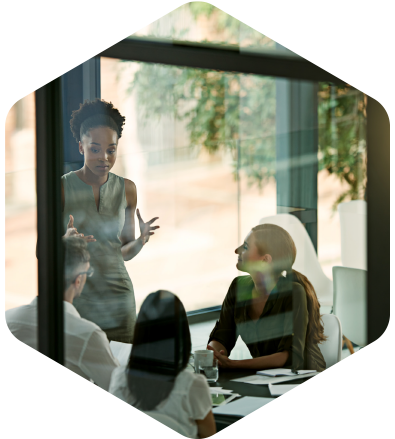Picture of businesswoman giving a presentation in the boardroom
