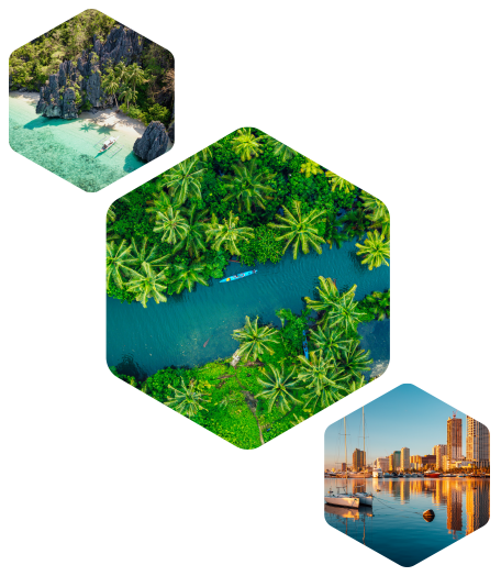 A mix of several landscape pictures of the Philippines
