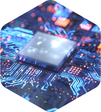 Chip with connections and lines
