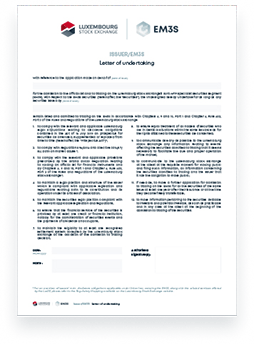 Cover of the EM3S Letter of undertaking