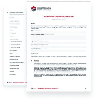 Members - Membership and Trading Platform application form