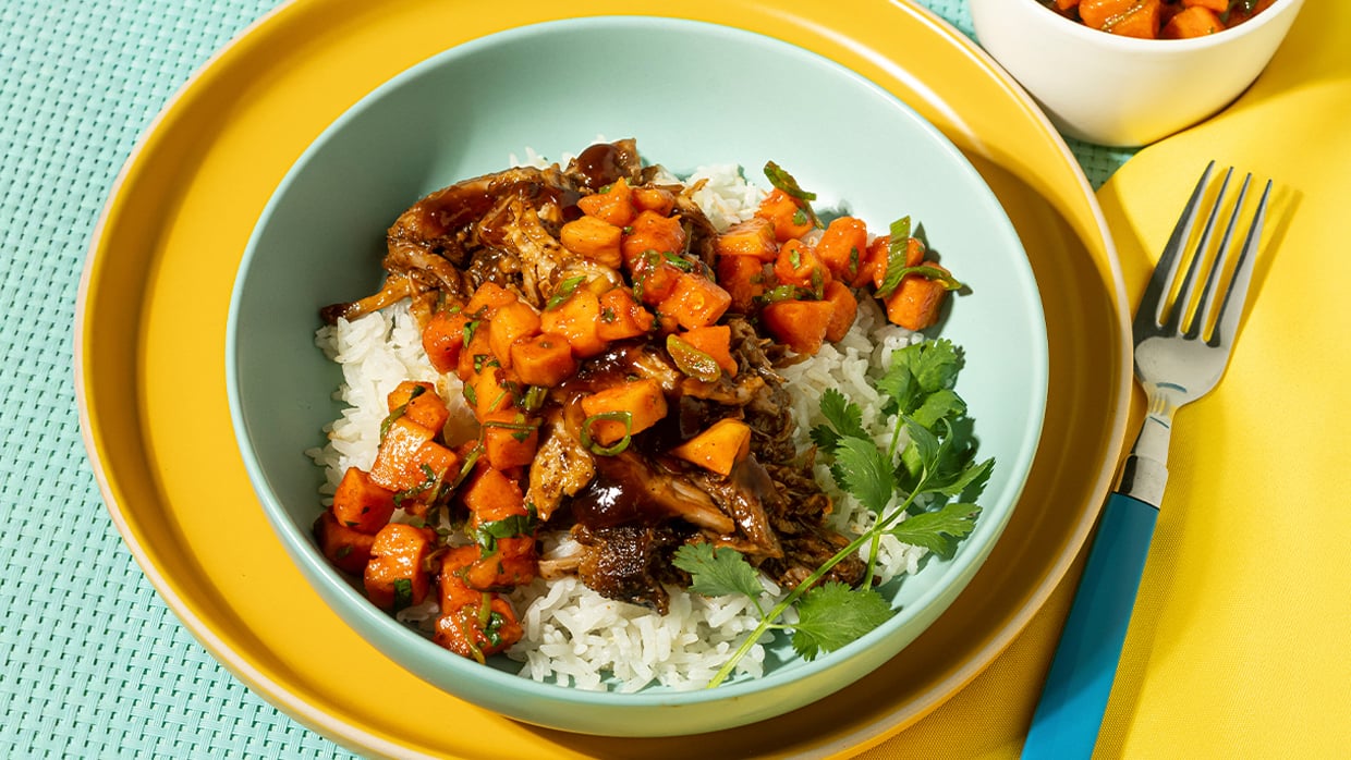 delicious dish of sticky pork bowl