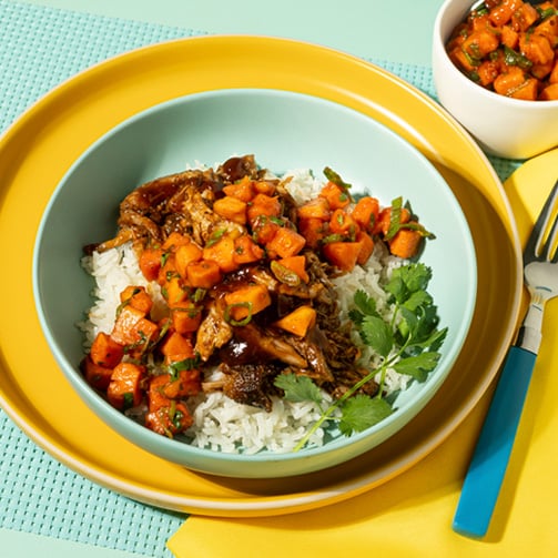 delicious dish of sticky pork bowl