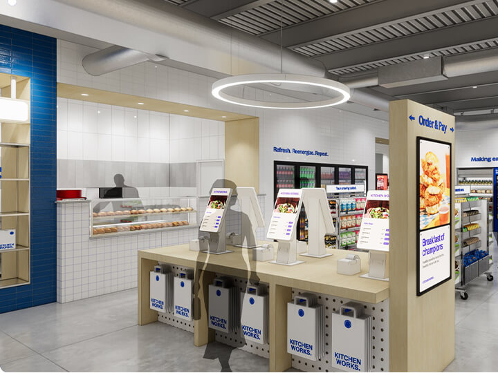 A modern kitchen work area in a new store