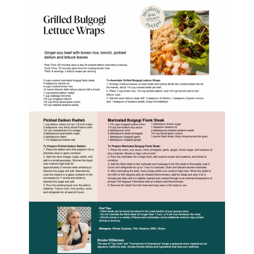 Bulgogi Lettuce Wraps card Recipe