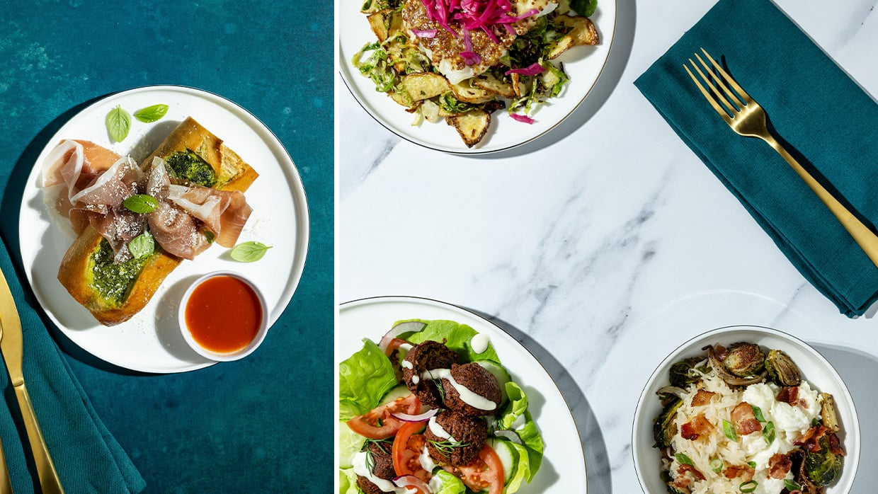 delicious and healthy dishes served