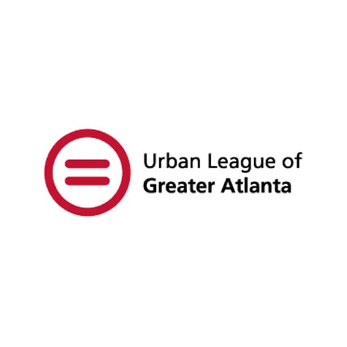 Red circle logo with an equal sign beside the text “Urban League of Greater Atlanta.”