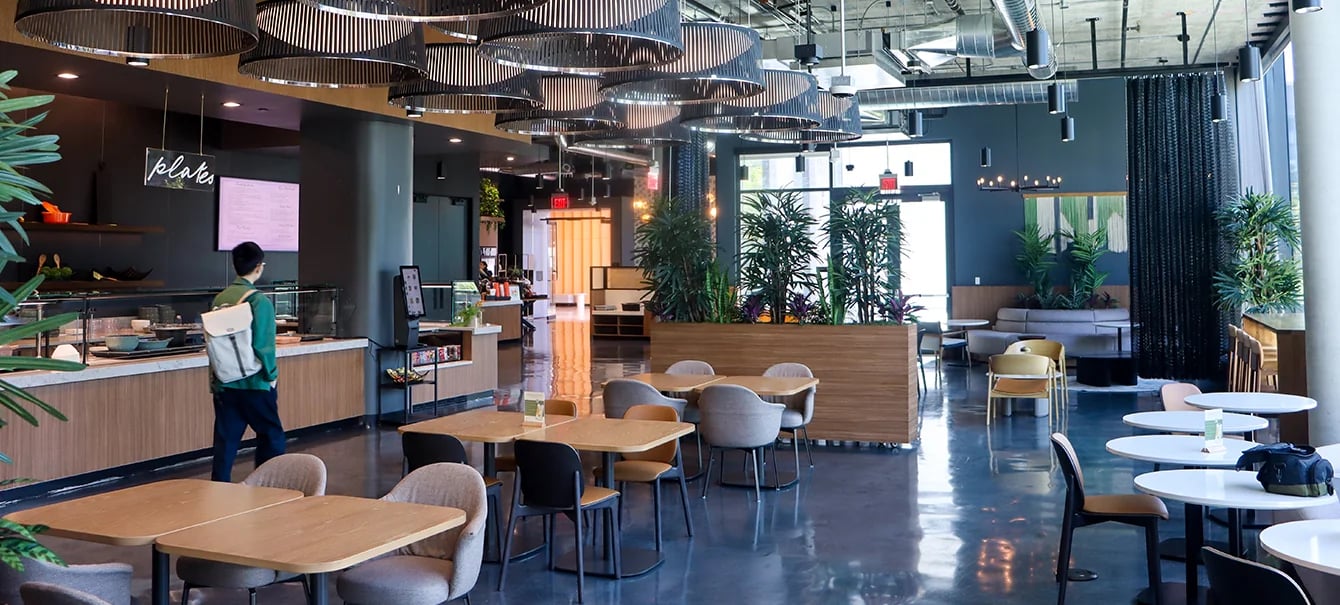 Chic eating area of the San Jose Cafe