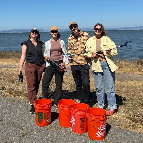 TGEC team volunteering for a cleanup at Coyote Point with the San Mateo Parks Department