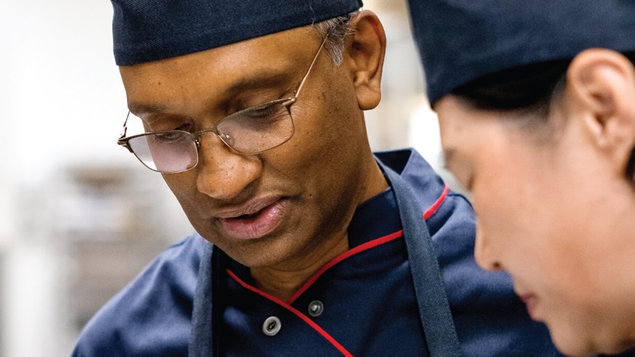 chefs talking at work