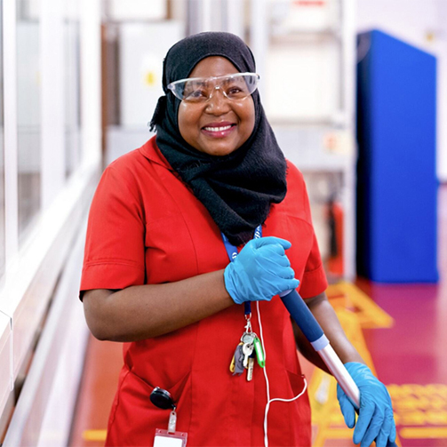 woman cleaning