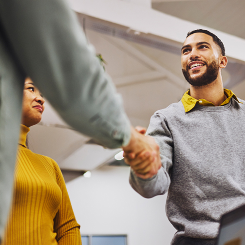 two people shaking hands