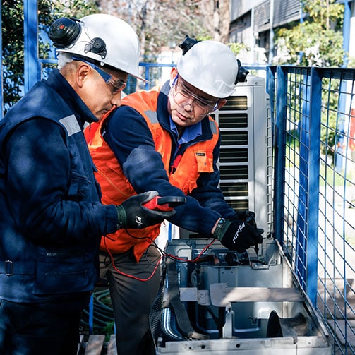 Construction workers working