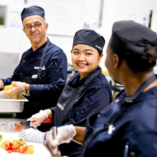 Chefs preparing food