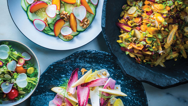 fresh food served on plates