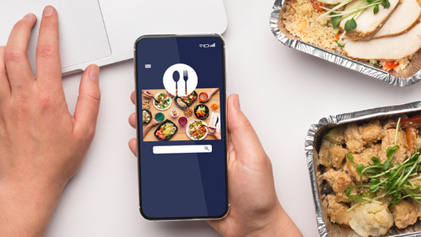 someone using a mobile food app