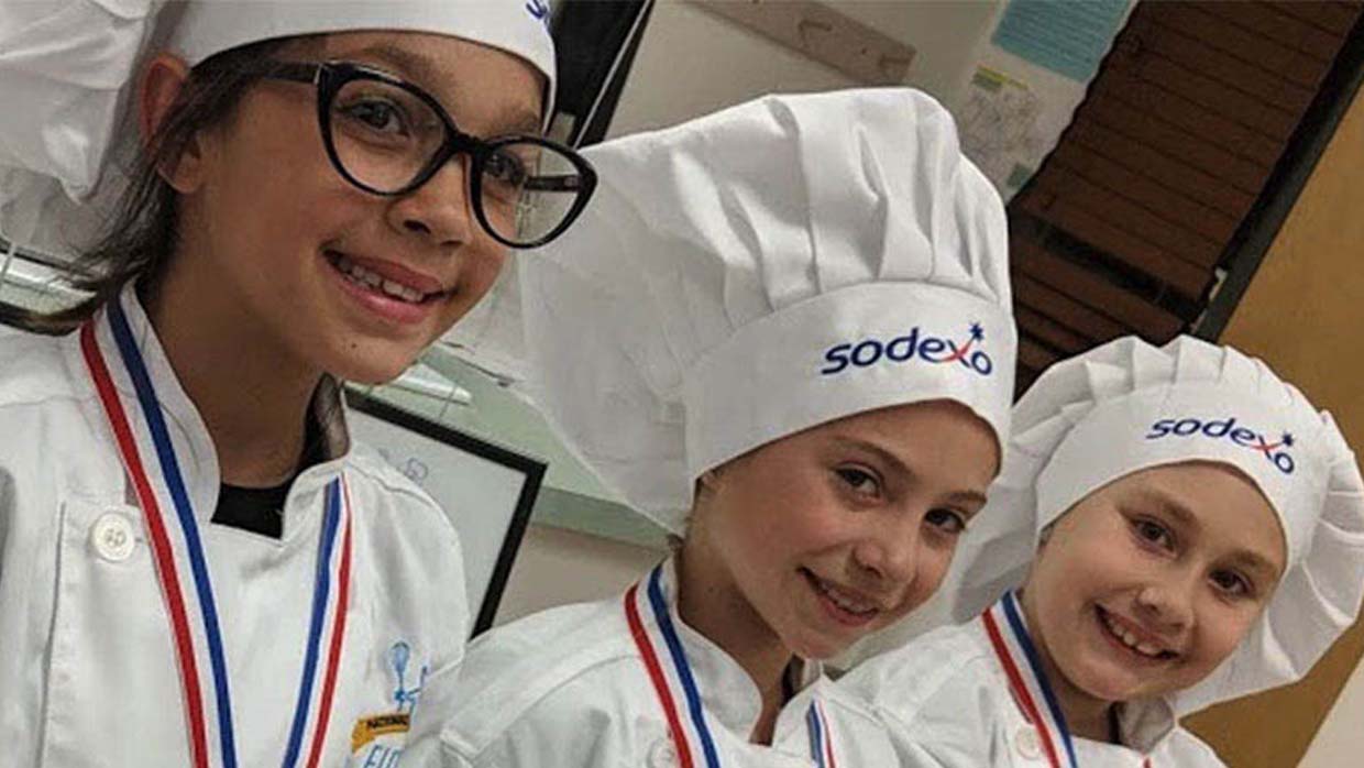 chef kids smiling