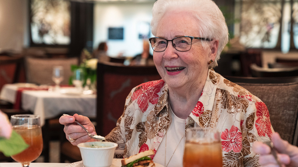 old woman smiling