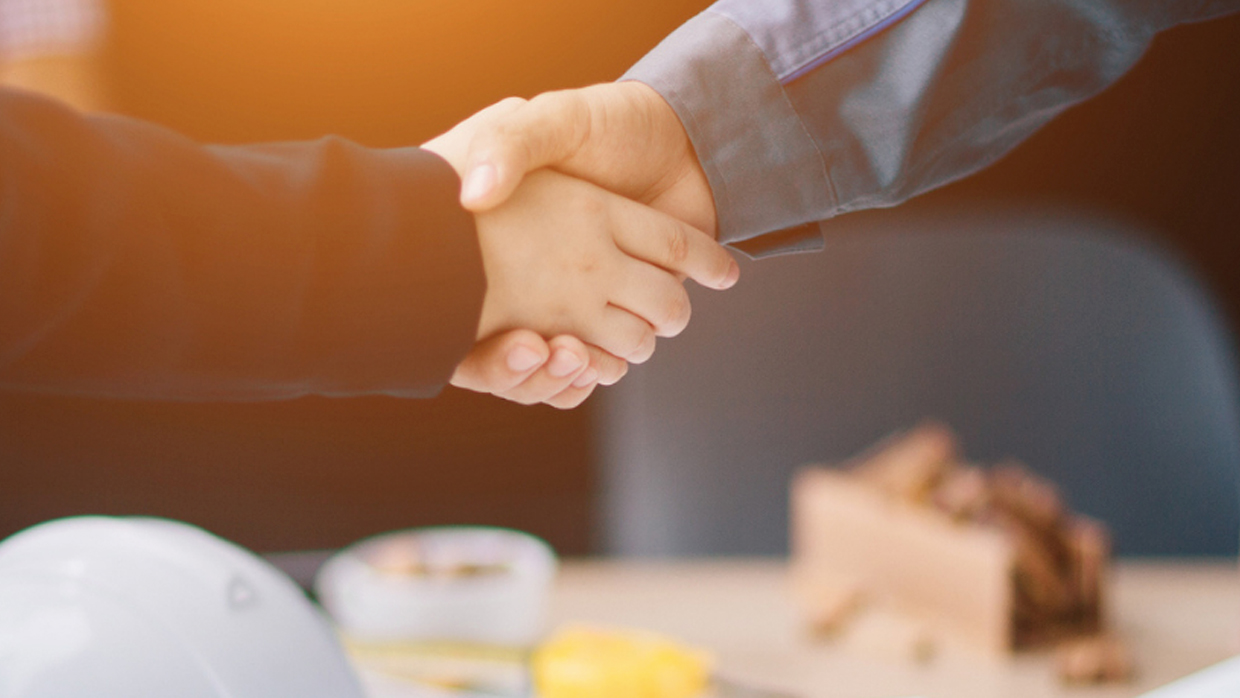 two men handshake