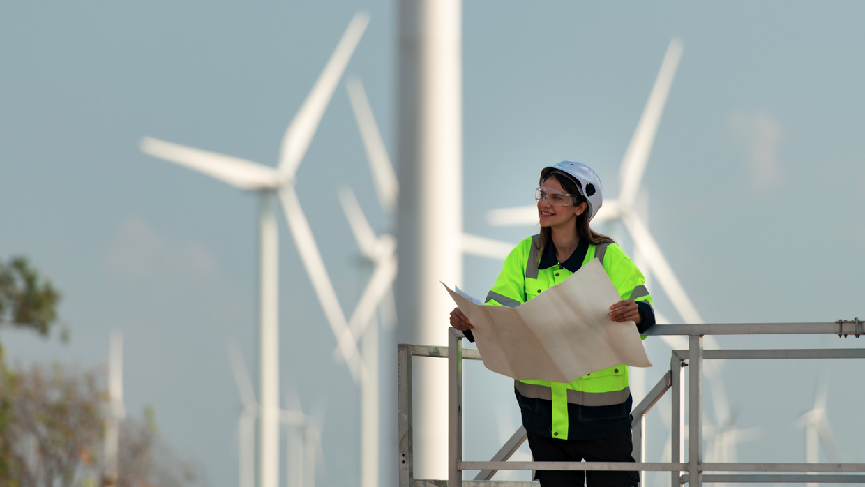 a worker looking some documents